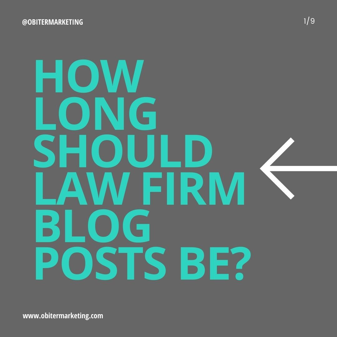 Image carousel providing details about how long should law firm blog posts be?